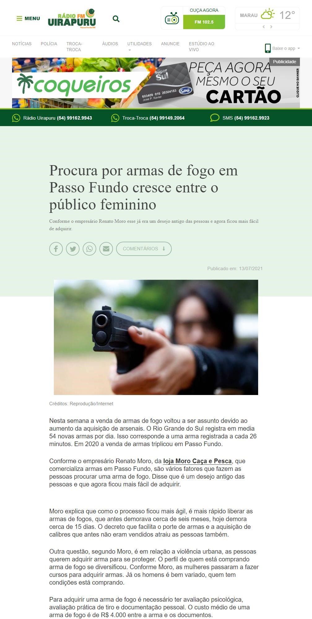 PROCURA POR ARMAS DE FOGO EM PASSO FUNDO CRESCE ENTRE O P&uacute;BLICO FEMININO